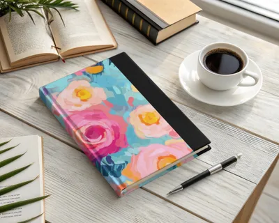 Vibrant Floral Design Hardcover Notebook Journaling Book