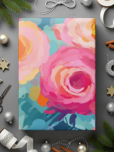 Vibrant Abstract Floral Art Print Canvas Wall Decor