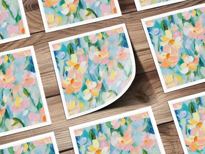 Seamless Impressionistic Floral Acrylic Fine Art Digital - Moore and Mountain