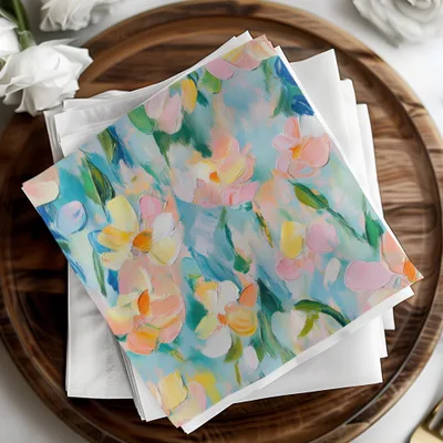 Seamless Impressionistic Floral Acrylic Fine Art Digital - Moore and Mountain