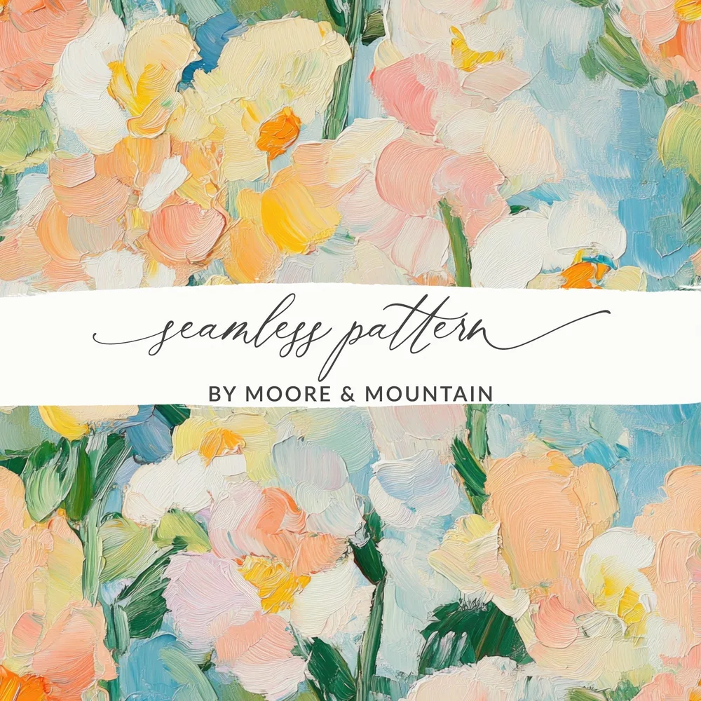 Seamless Impressionistic Floral Art Wall Decor Home Interior - Moore and Mountain
