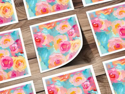 Colorful Floral Print with Vibrant Roses Design Decor