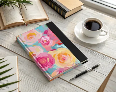 Colorful Floral Pattern Hardcover Journal Notebook