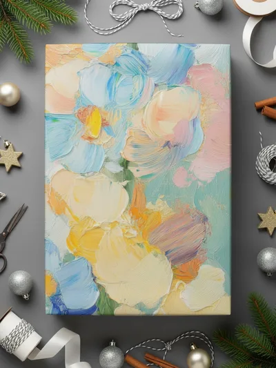 Seamless Impressionistic Floral Pastel Tone Acrylic Fine Art - Moore and Mountain