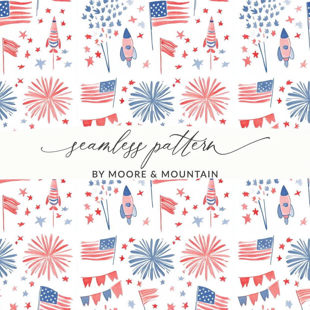 Patriotic Themed Seamless Pattern by Moore & Mountain