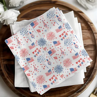 Patriotic Themed Celebration Napkins Decor Set