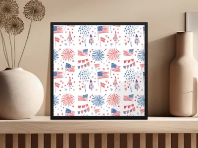 Patriotic Themed Decor with Fireworks and Flags product