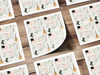Rustic American Floral Country Music Themed Product