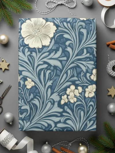 Seamless Larkspur William Morris Vines Background Dark For Commercial Use - Moore and Mountain