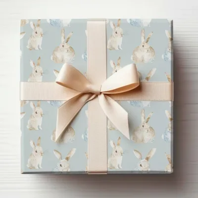 Watercolor Bunny Themed Decorative Gift Wrap Sheets