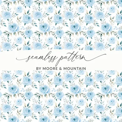 Seamless Light Blue Boy Baby Shower Seamless Digital