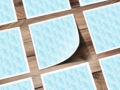 Light Blue Ripple Patterned Adhesive Wall Decal Sticker