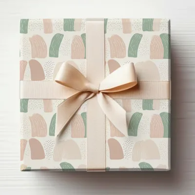 Elegant Pastel Patterned Gift Wrap Box with Bow