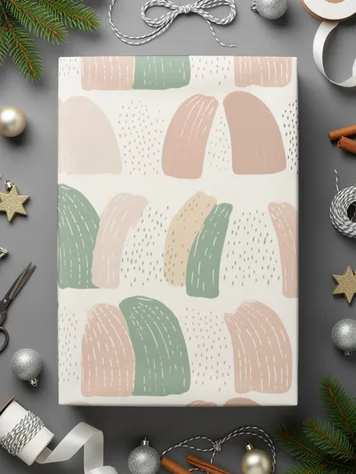 Abstract Pastel Patterned Holiday Gift Wrapping Paper