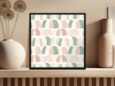 Abstract Pastel Arches Pattern Wall Art Print Decor