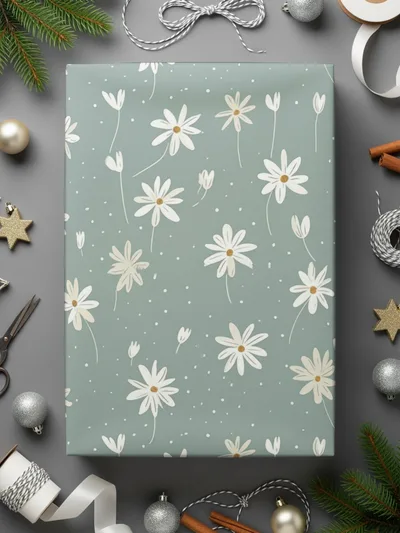 Festive Floral Pattern Gift Wrap Perfect for Holidays