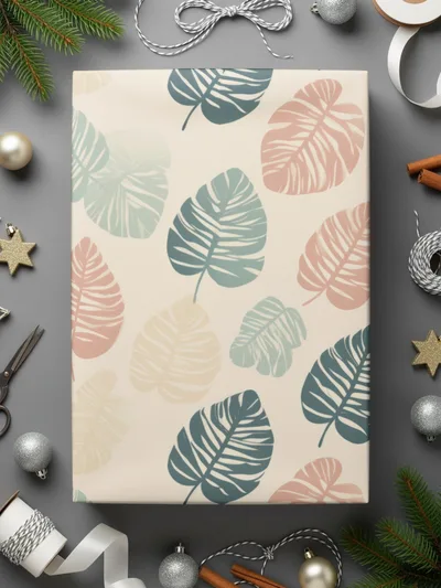 Elegant Abstract Leaf Pattern Decorative Wrap Paper