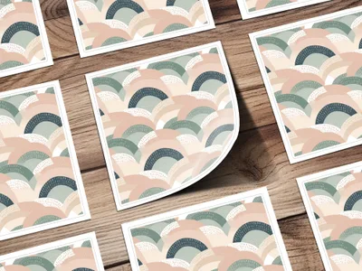 Pastel Rainbow Boho Abstract Pattern Sticker Sheets