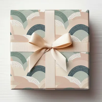 Elegant Pastel Wave Pattern Gift Wrap Product