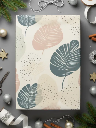 Elegant Leaf Patterned Gift Wrap for Any Occasion