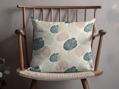 Stylish Cushion with Tropical Leaves Design Pillow