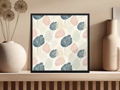 Stylish Leaf Pattern Art Print for Modern Home Decor