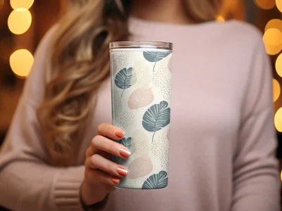 Stylish Leaf Pattern Insulated Tumbler for Everyday Use