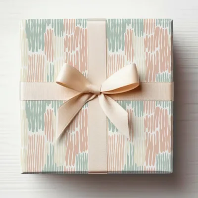 Elegant Pastel Pattern Gift Wrap with Ribbon