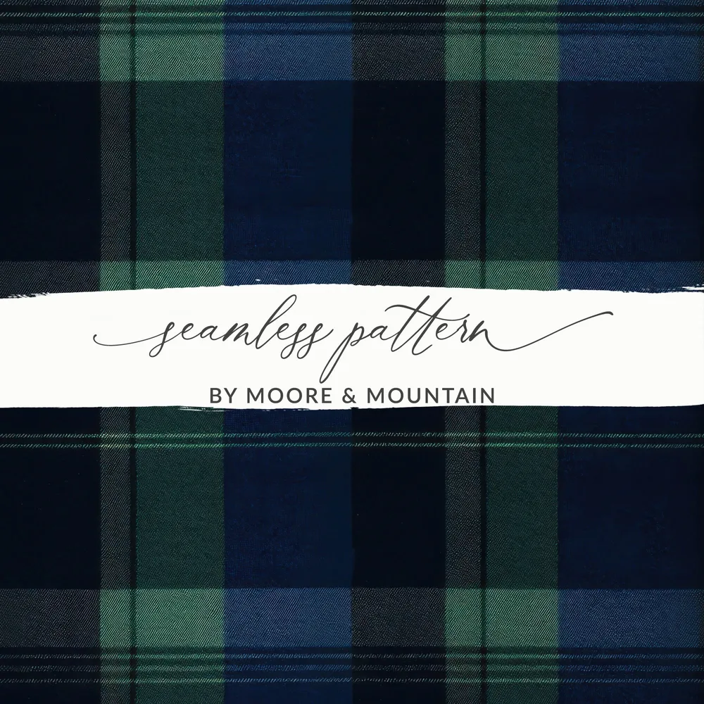 Seamless Navy Blue Tartan Digital - Moore and Mountain