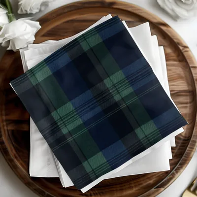 Seamless Navy Blue Tartan Digital - Moore and Mountain