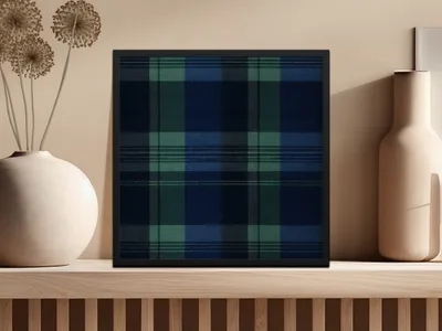 Seamless Navy Blue Tartan Digital - Moore and Mountain