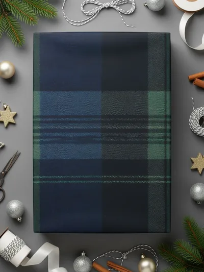 Seamless Navy Blue Tartan Digital - Moore and Mountain