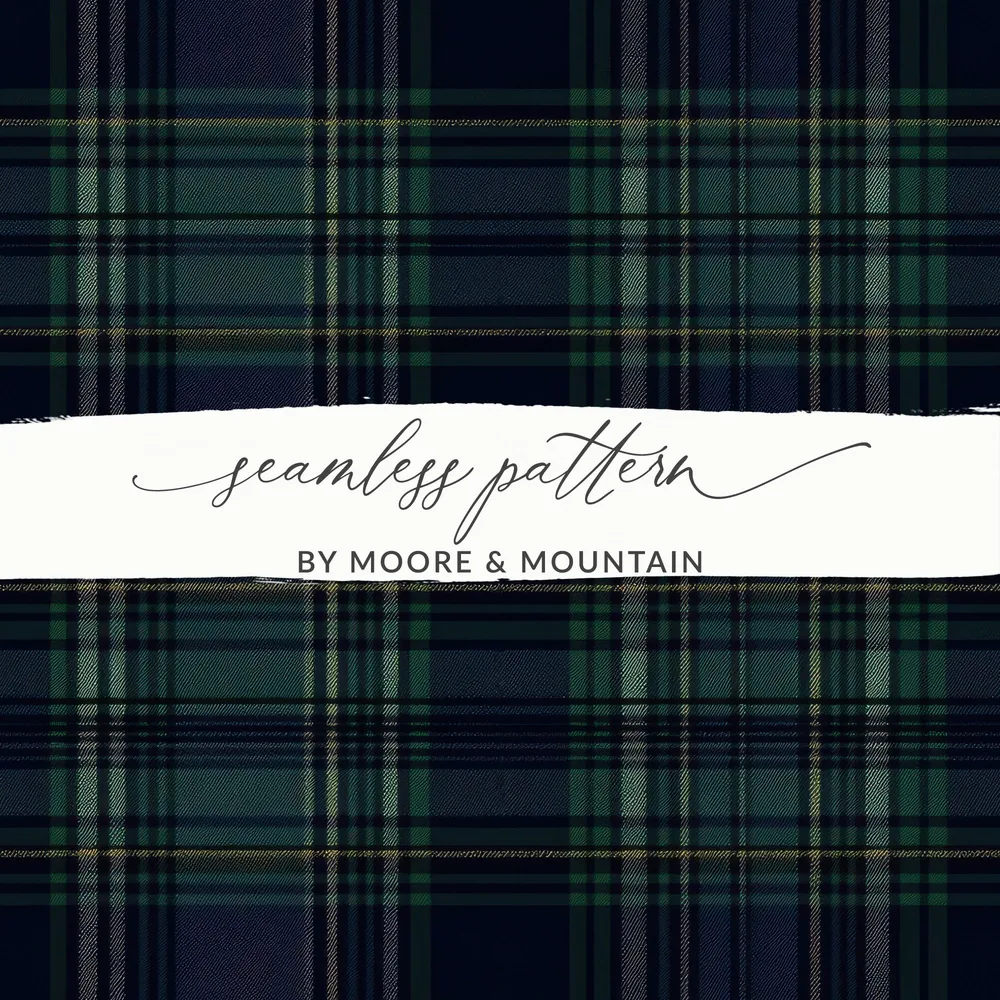 Seamless Navy Blue Tartan Pattern - Moore and Mountain