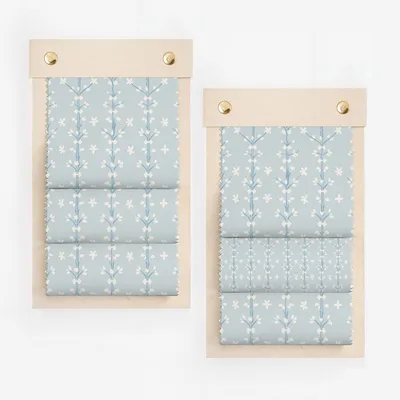 Light Blue Floral Patterned Window Shades Product