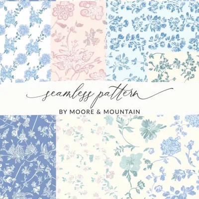 Patchwork Floral Seamless Digital Pattern, Boho Digital Background Floral Pattern, Seamless Cute Patched Background