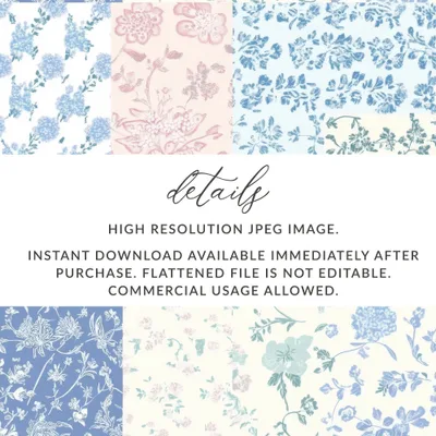 Multiple High Resolution Floral Pattern JPEG Image Pack