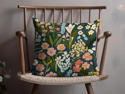 Colorful Floral Pattern Throw Pillow for Home Decor