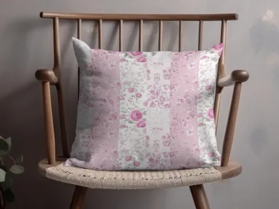 Floral Patchwork Pattern Throw Pillow for Home Decor