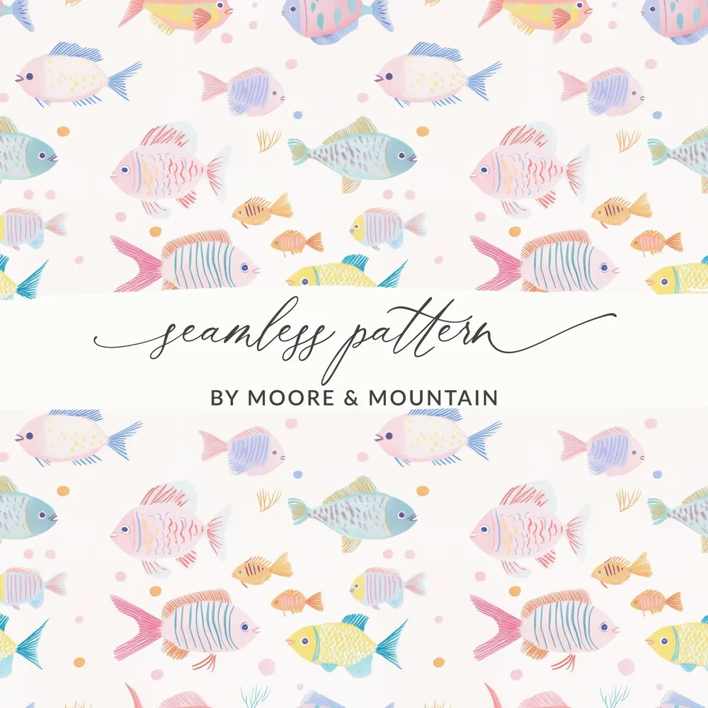 Colorful Fish Design Seamless Pattern Art Decor Product