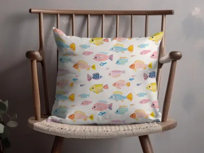 Colorful Fish Design Decorative Throw Pillow Cover