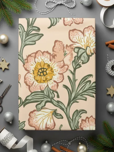 Seamless Pattern Kalamkari Flowers Leaves Repeating Design - Moore and Mountain