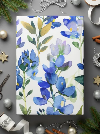 Spring Seamless Pattern Watercolor Bluebonnet Floral Pattern Beautiful Artistic Digital - Moore and Mountain