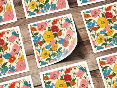 Modern Seamless Poppy Flower Digital Pattern - Moore and Mountain