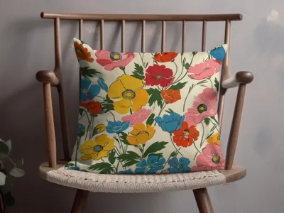 Modern Seamless Poppy Flower Digital Pattern - Moore and Mountain
