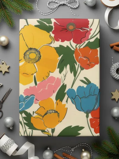 Modern Seamless Poppy Flower Digital Pattern - Moore and Mountain