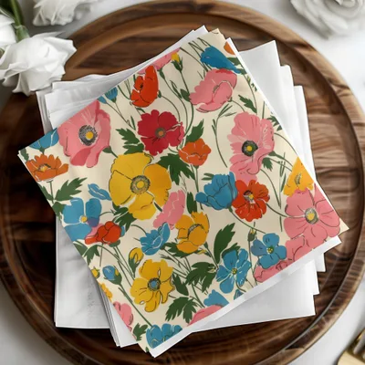Modern Seamless Poppy Flower Digital Pattern - Moore and Mountain