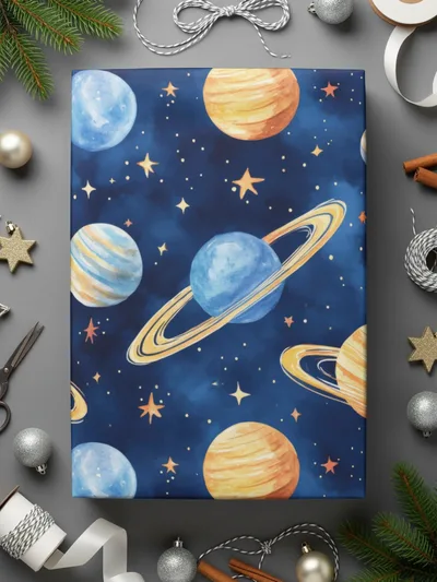 Seamless Space Pattern Digital Download, Watercolor Planets Stars Texture, Galaxy Celestial Design, Printable Paper, Fabric Pattern - Moore and Mountain