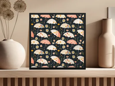Seamless Spring Floral Umbrellas Seamless Pattern Lovely Design Digital - Moore and Mountain