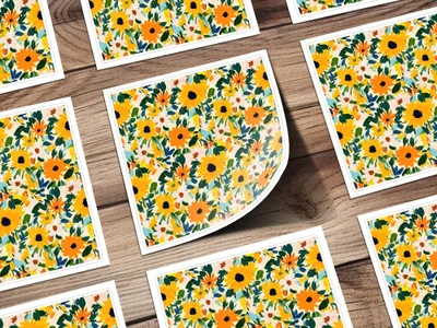 Bright Floral Pattern Greeting Card Set Stationery Product