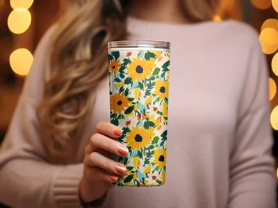 Vibrant Floral Design Insulated Tumbler Custom Drinkware